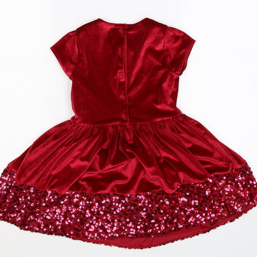 Marks and Spencer Girls Red   Fit & Flare  Size 3-4 Years