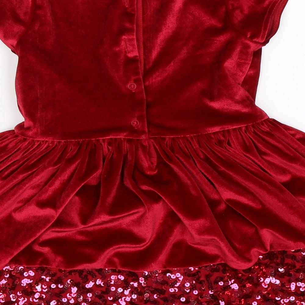 Marks and Spencer Girls Red   Fit & Flare  Size 3-4 Years