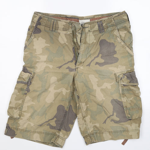 Marks and Spencer Mens Multicoloured Camouflage  Cargo Shorts Size 34