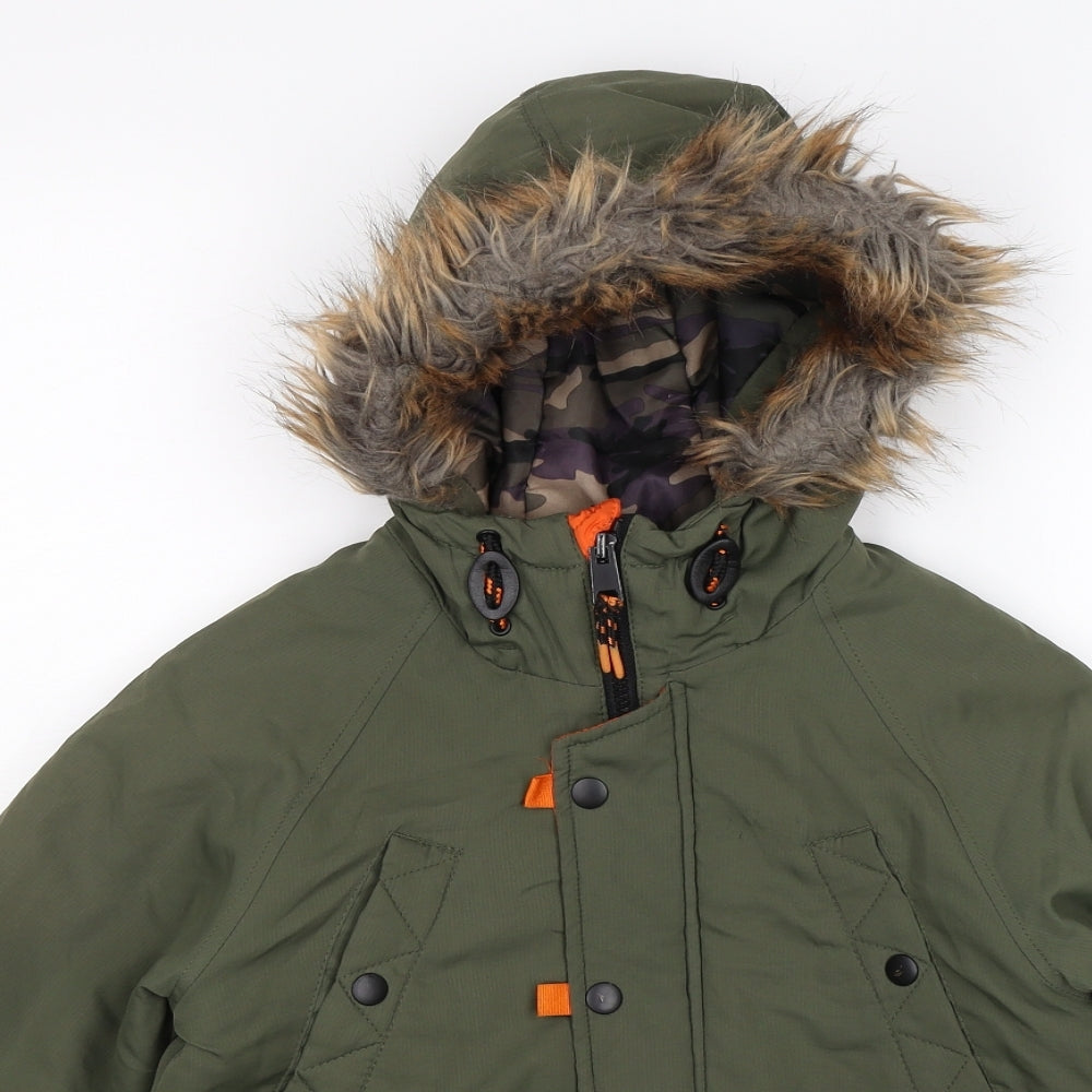 Nutmeg Boys Green   Parka Coat Size 6-7 Years