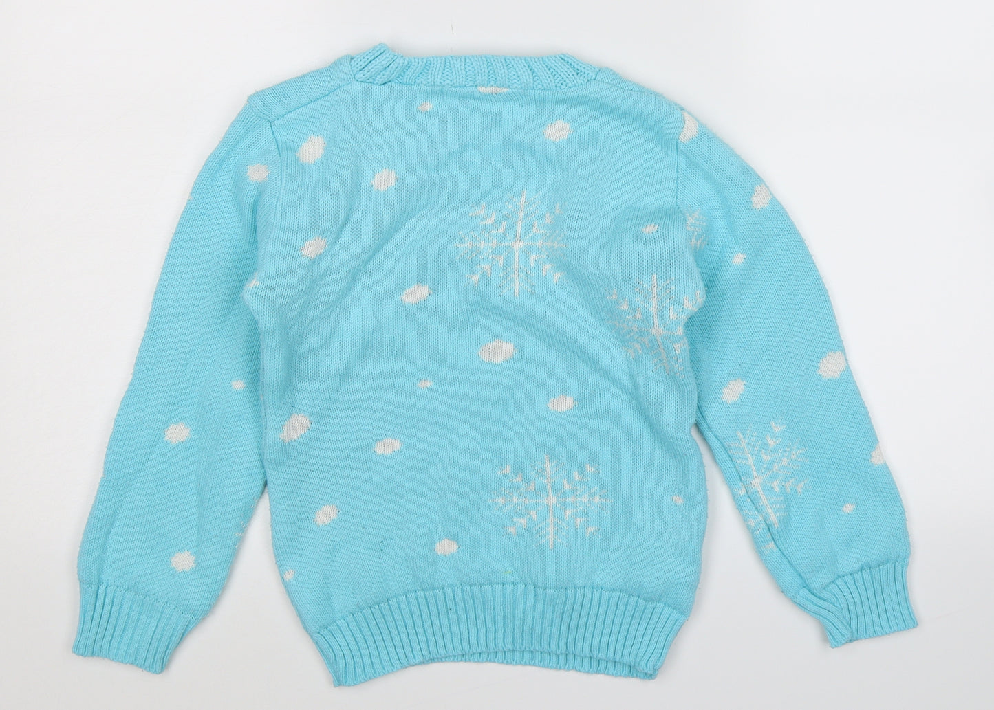 Icki Girls Blue  Knit Pullover Jumper Size 7-8 Years  - Frozen