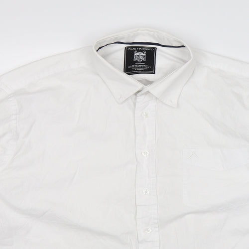 Austin Reed Mens White    Button-Up Size XL