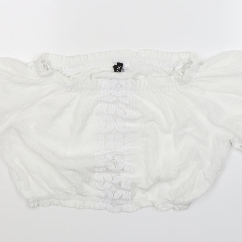 Divided Womens White   Basic Blouse Size 10  - Cropped