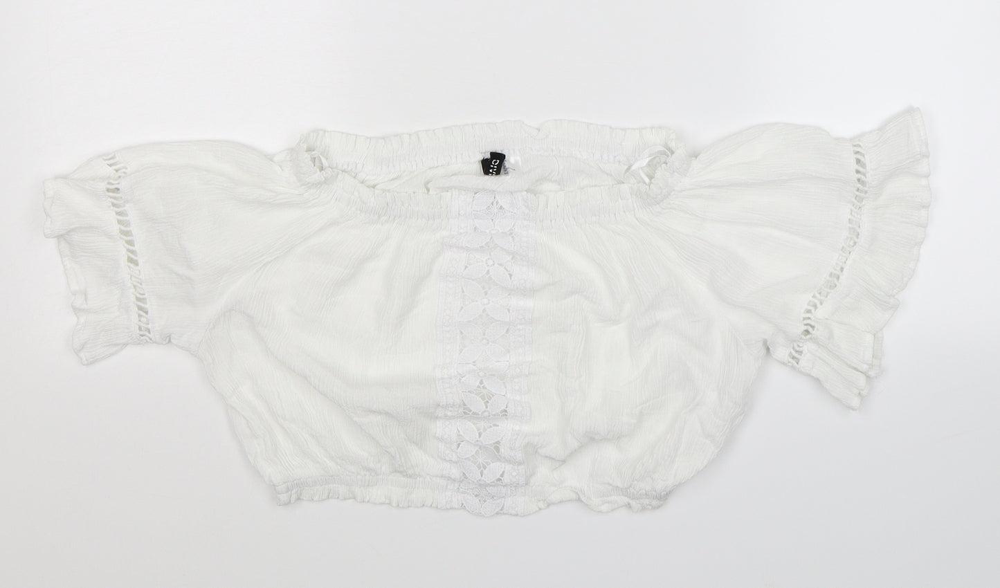 Divided Womens White   Basic Blouse Size 10  - Cropped