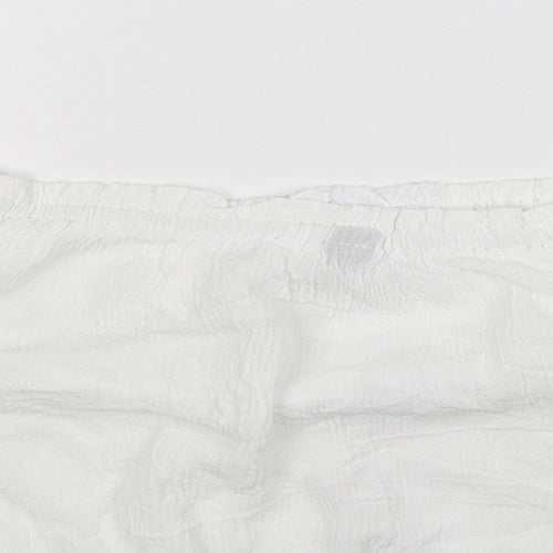 Divided Womens White   Basic Blouse Size 10  - Cropped