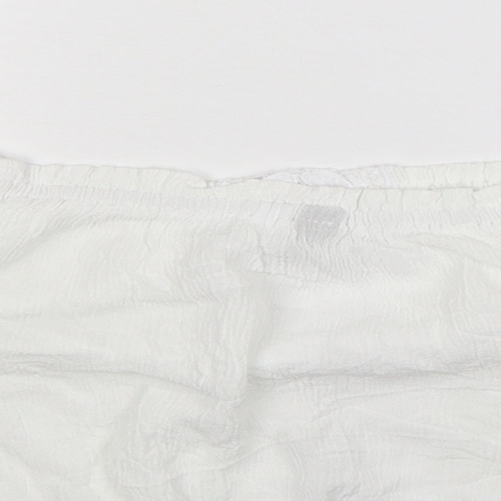 Divided Womens White   Basic Blouse Size 10  - Cropped