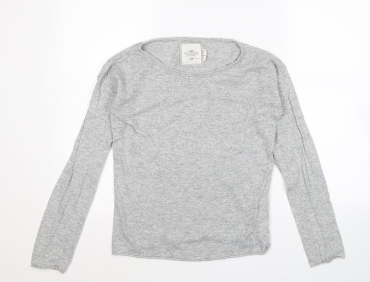 H&M Womens Grey  Knit Pullover Jumper Size S