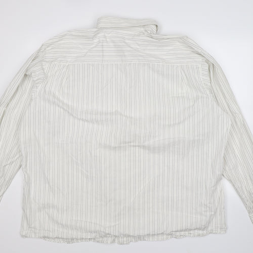 Greenwoods Mens White Striped   Dress Shirt Size 20