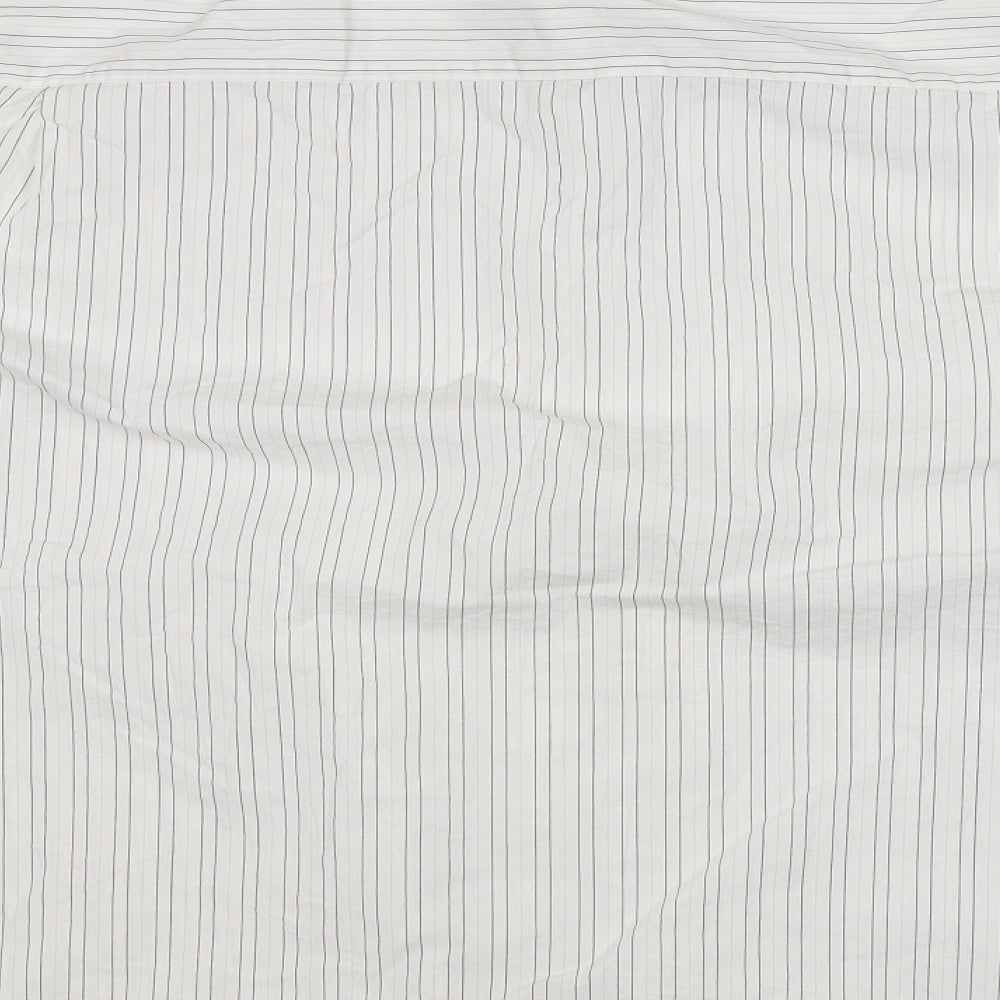 Greenwoods Mens White Striped   Dress Shirt Size 20