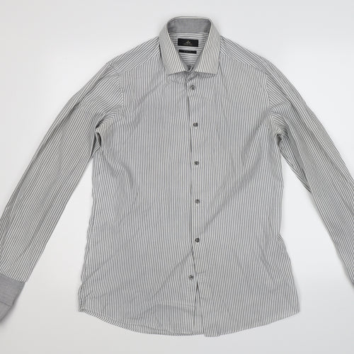 NEXT Mens White Striped   Dress Shirt Size 15.5