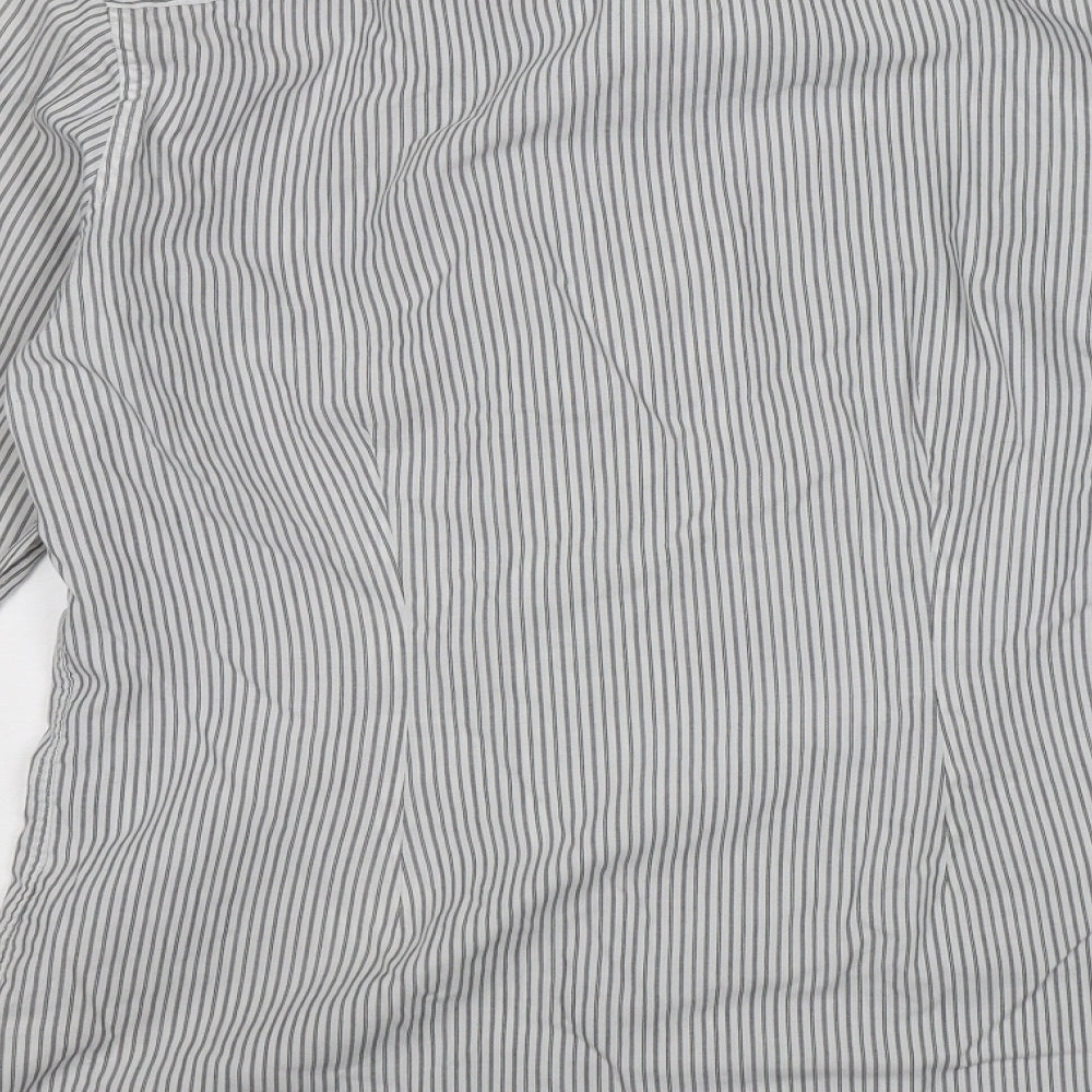 NEXT Mens White Striped   Dress Shirt Size 15.5