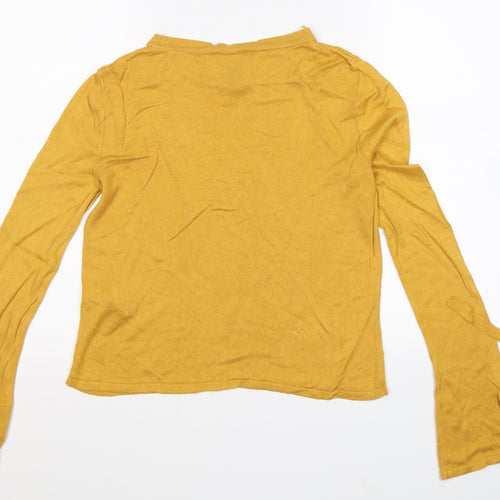 New Look Womens Yellow  Knit Pullover Jumper Size 8