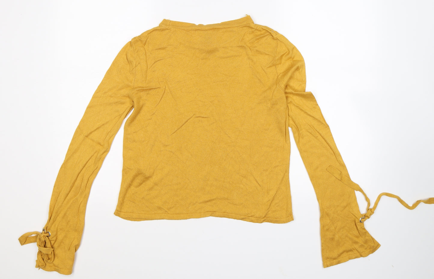 New Look Womens Yellow  Knit Pullover Jumper Size 8