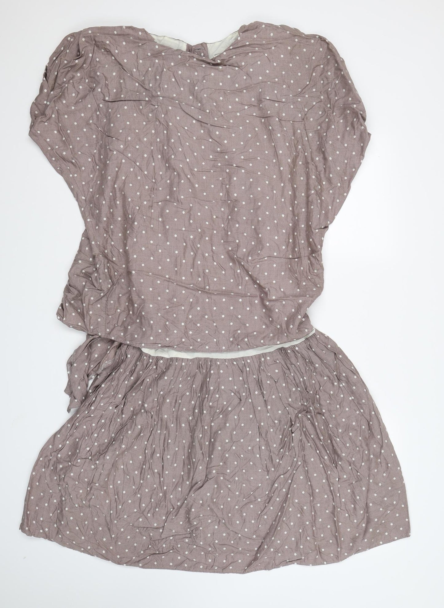 Dorothy Perkins Womens Grey Polka Dot  Fit & Flare  Size 12
