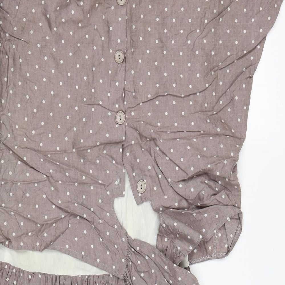 Dorothy Perkins Womens Grey Polka Dot  Fit & Flare  Size 12
