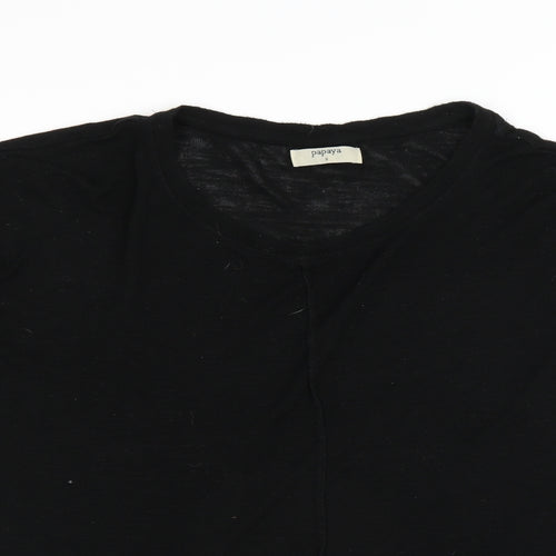 Papaya Womens Black  Knit Pullover Jumper Size S