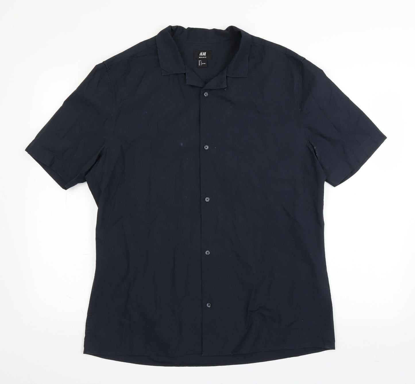 H&M Mens Blue    Button-Up Size L