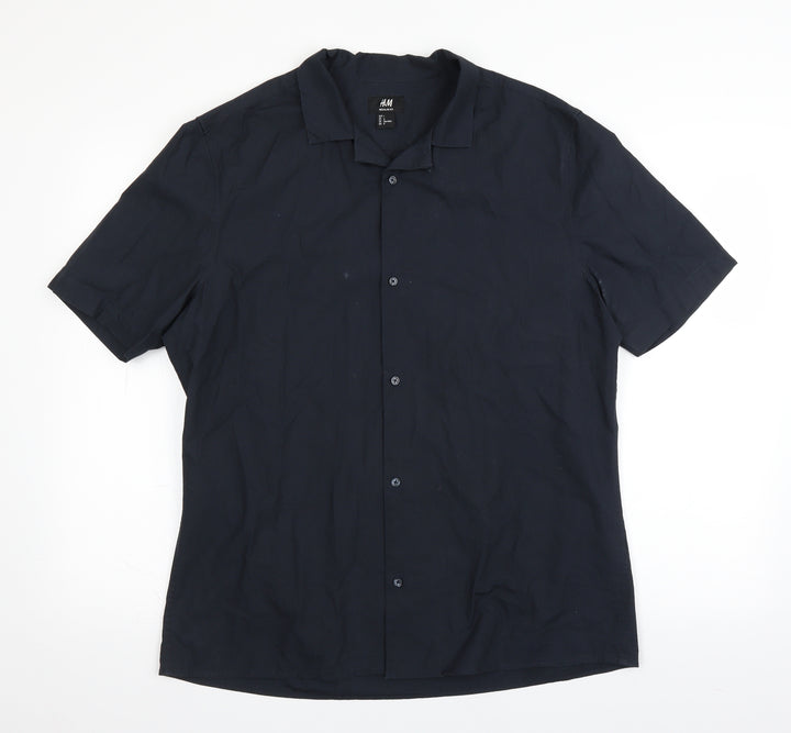 H&M Mens Blue    Button-Up Size L