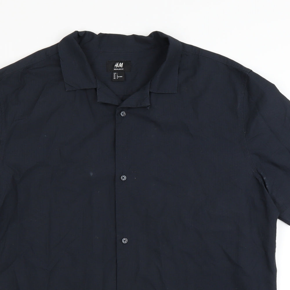 H&M Mens Blue    Button-Up Size L