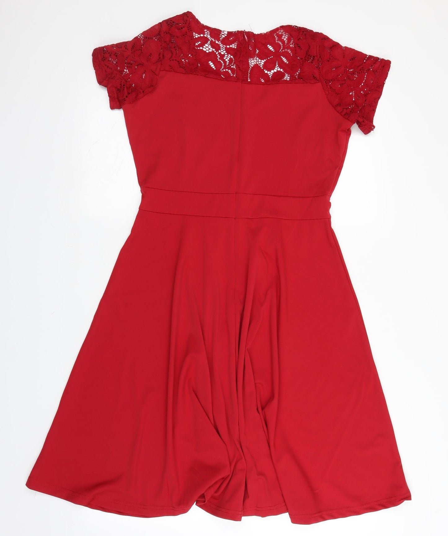 Preworn Womens Red   Fit & Flare  Size L  - lace