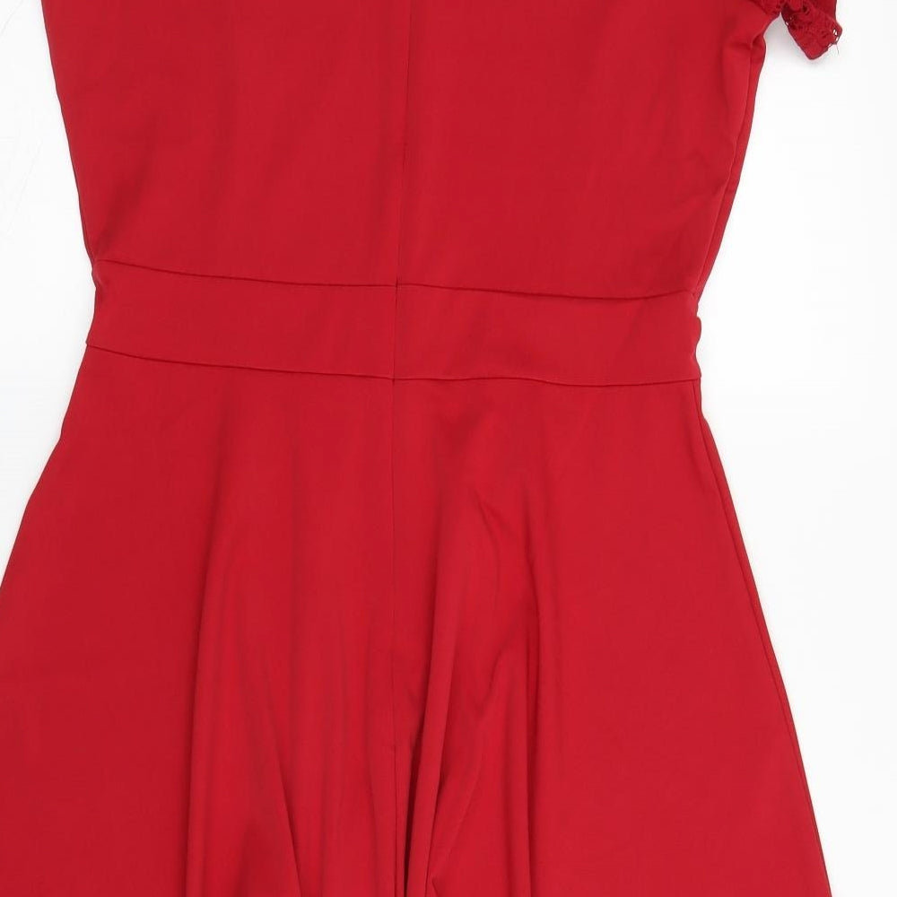 Preworn Womens Red   Fit & Flare  Size L  - lace