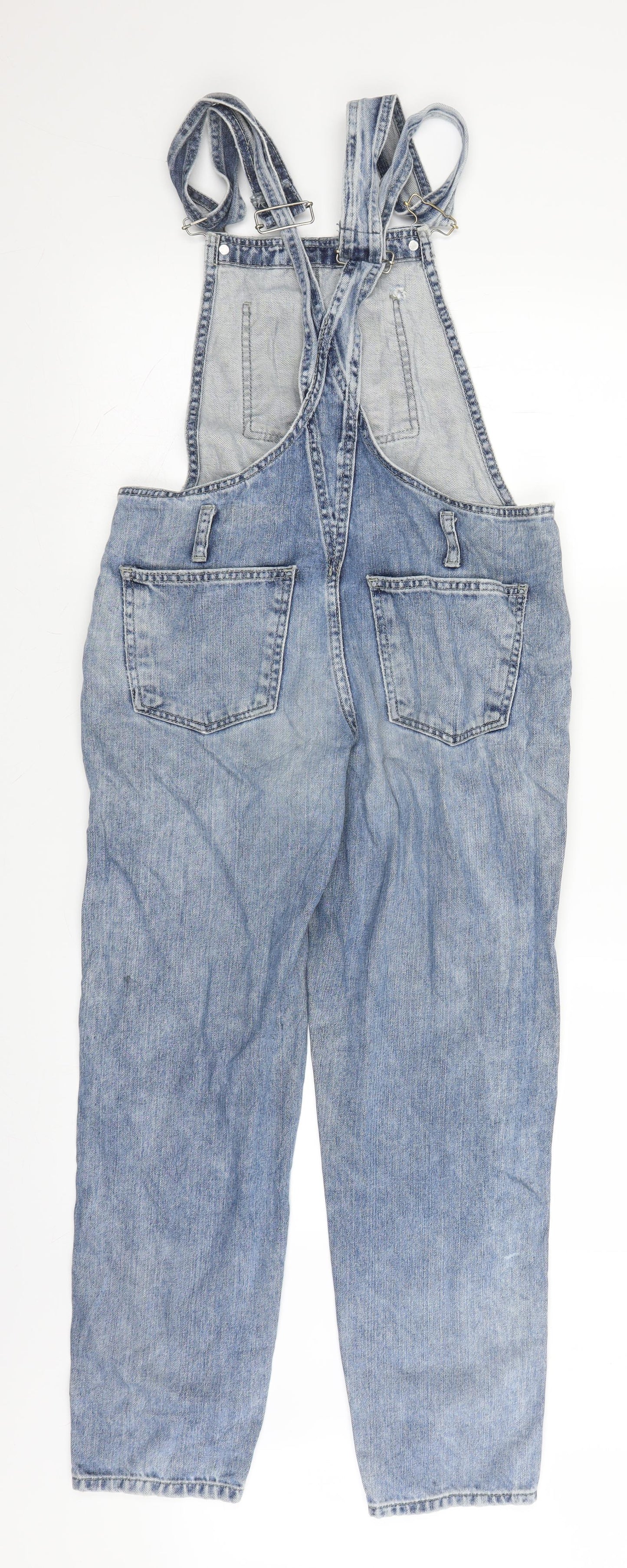 Topshop Womens Blue  Denim Dungarees Trousers Size 8 L26 in