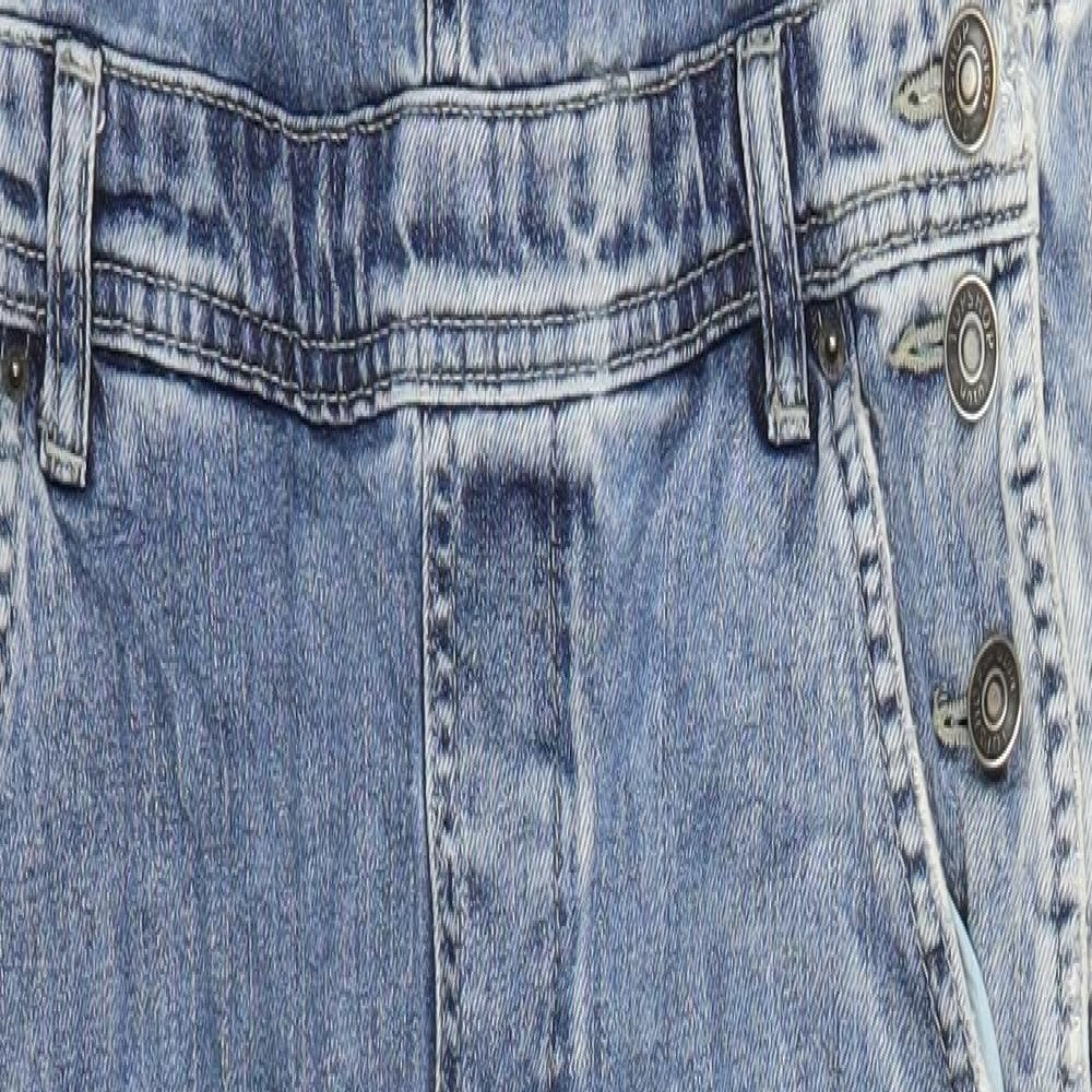 Topshop Womens Blue  Denim Dungarees Trousers Size 8 L26 in