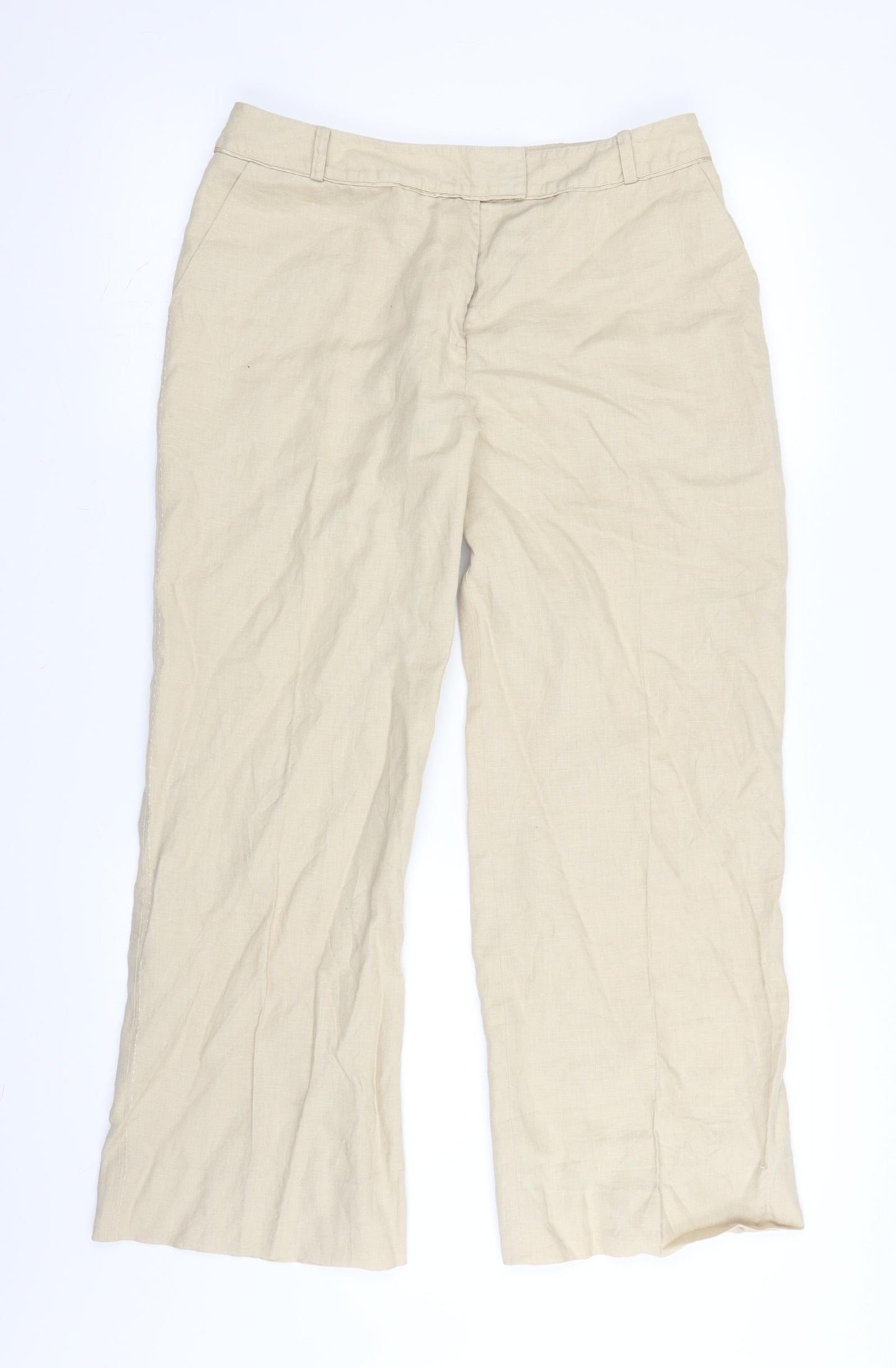 Monsoon Womens Beige   Capri Trousers Size 12 L26 in