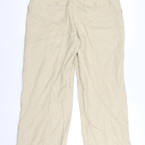 Monsoon Womens Beige   Capri Trousers Size 12 L26 in