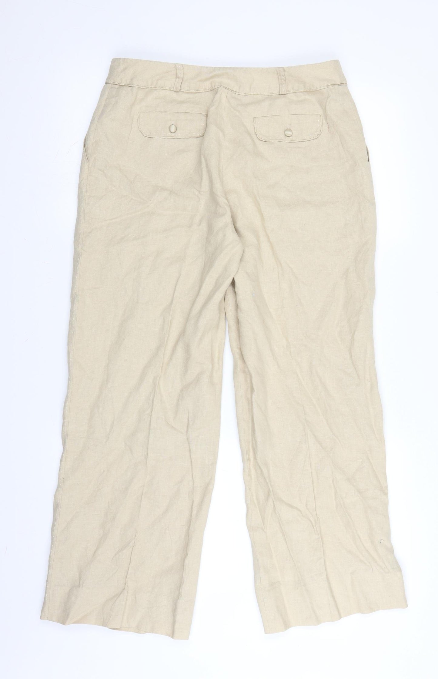 Monsoon Womens Beige   Capri Trousers Size 12 L26 in