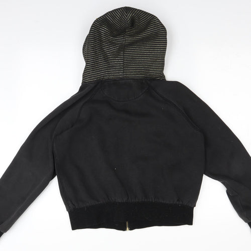 Paul's Boutique Womens Black   Full Zip Hoodie Size L  - gold accents