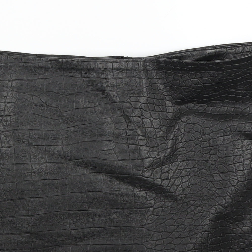 H&M Womens Black   Mini Skirt Size 10  - faux crocodile skin