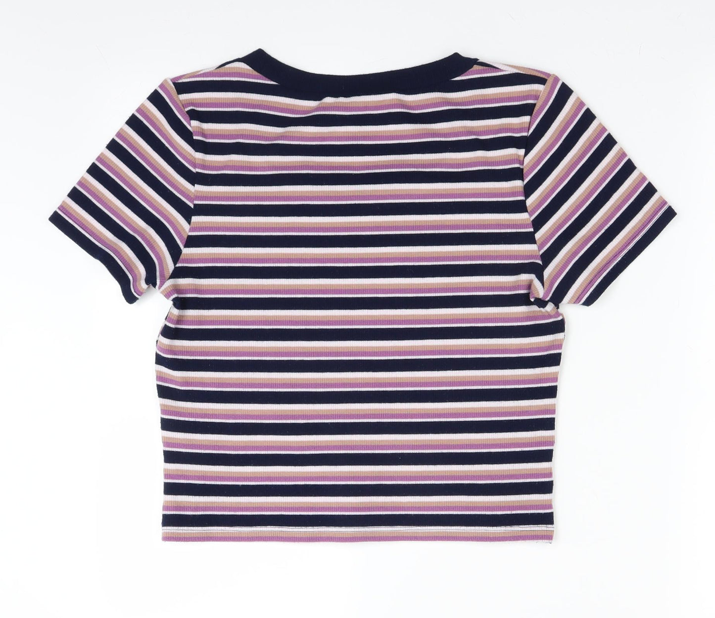 H&M Womens Blue Striped Knit Pullover Jumper Size L