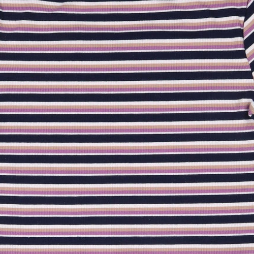 H&M Womens Blue Striped Knit Pullover Jumper Size L