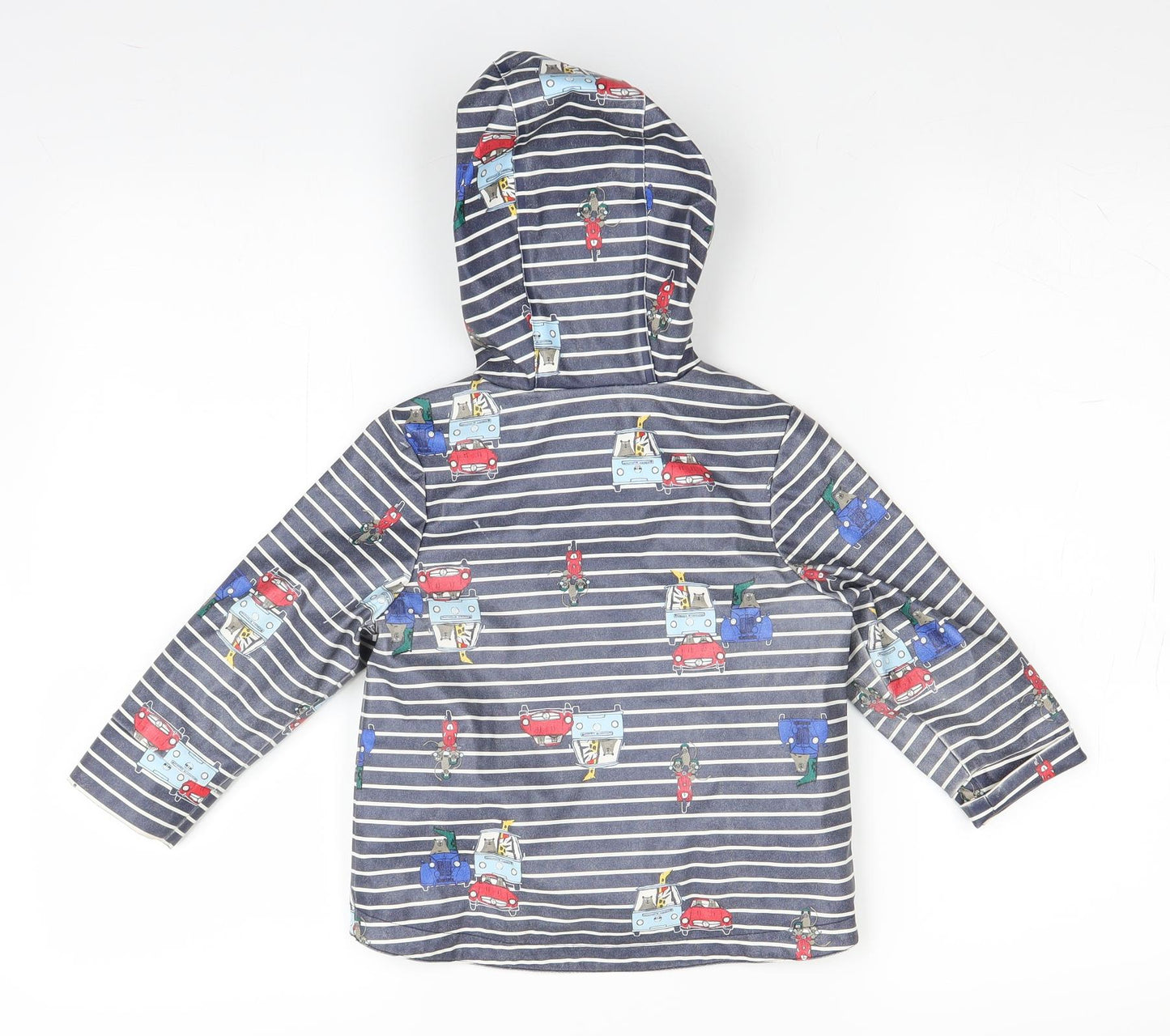 Joules Boys Blue Striped  Rain Coat Coat Size 2 Years  - Cars