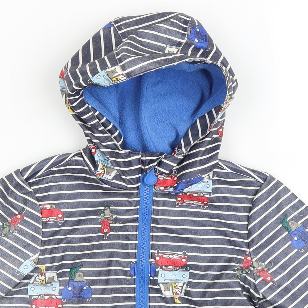 Joules Boys Blue Striped  Rain Coat Coat Size 2 Years  - Cars