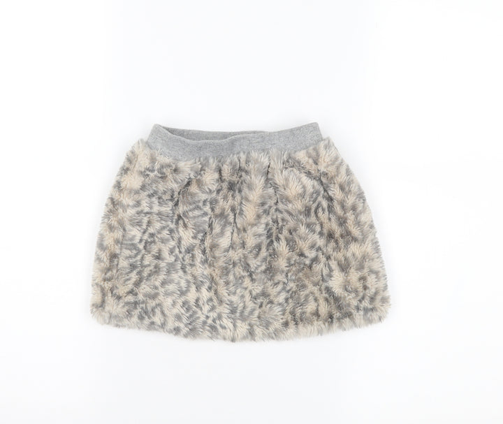 blukids Girls Grey Animal Print  Straight & Pencil Skirt Size 2-3 Years