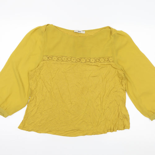 Oasis Womens Yellow   Basic Blouse Size L