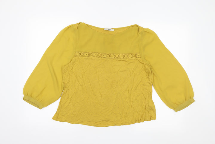 Oasis Womens Yellow   Basic Blouse Size L