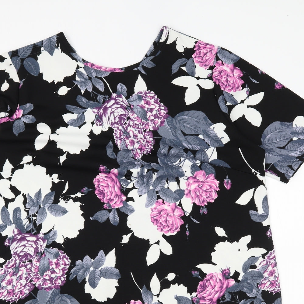 Girls On Film Womens Black Floral  Basic Blouse Size 20