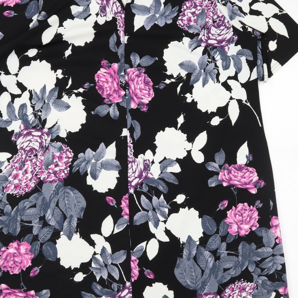 Girls On Film Womens Black Floral  Basic Blouse Size 20