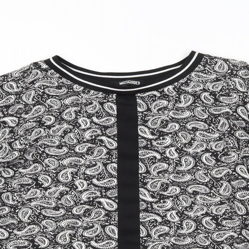 Missguided Womens Black Paisley  Cropped T-Shirt Size 8