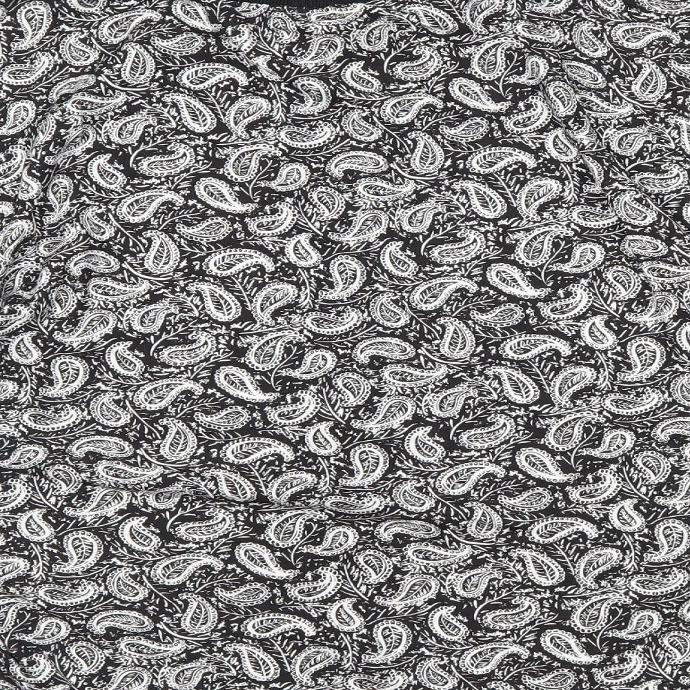 Missguided Womens Black Paisley  Cropped T-Shirt Size 8