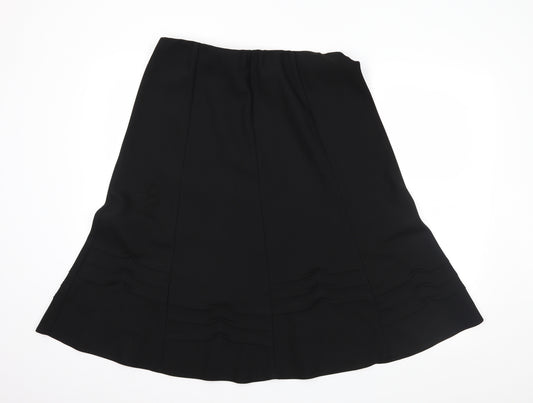 Front view of BM women’s black swing skirt, size UK 14