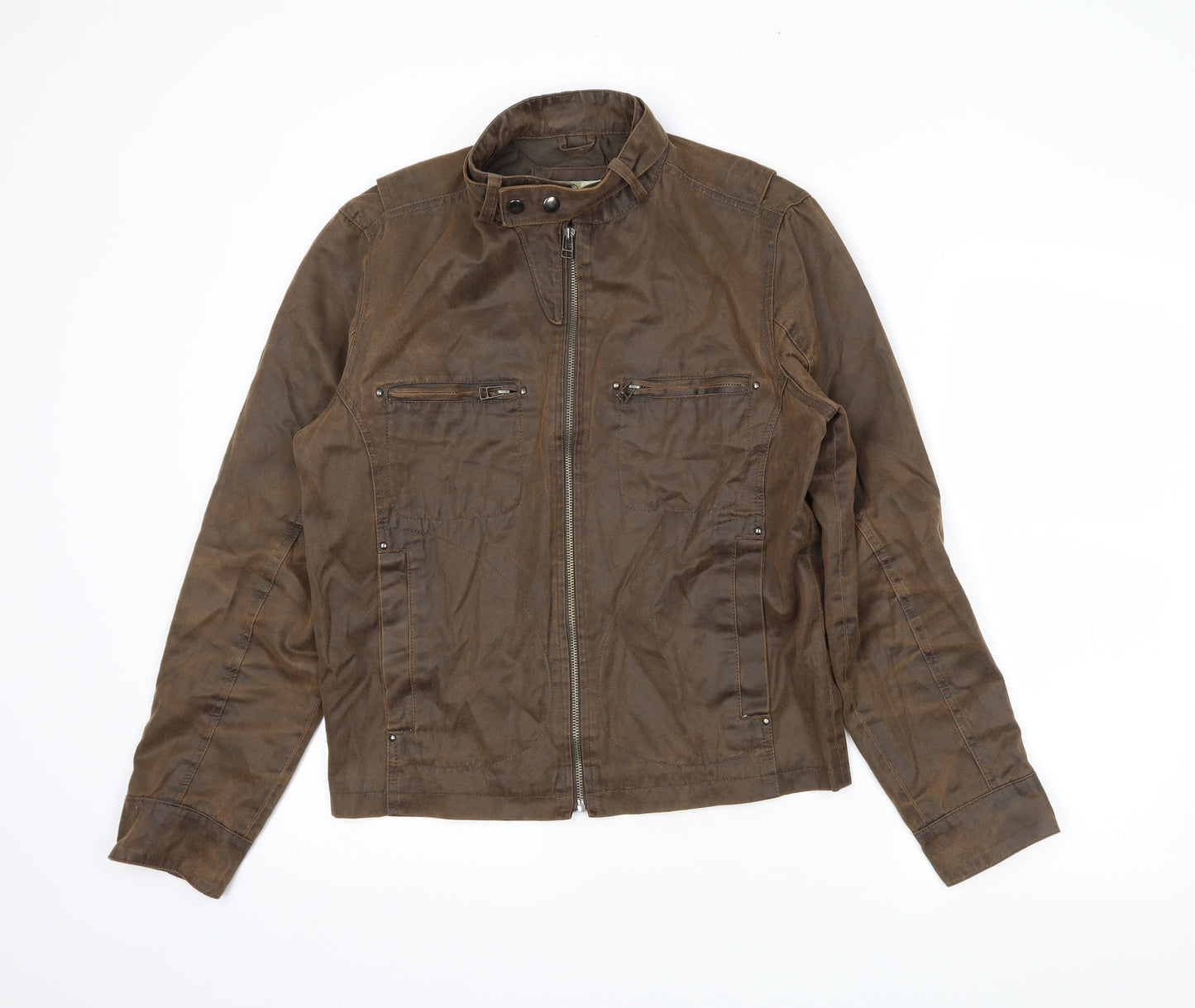 Topman Mens Brown   Biker Coat Size S