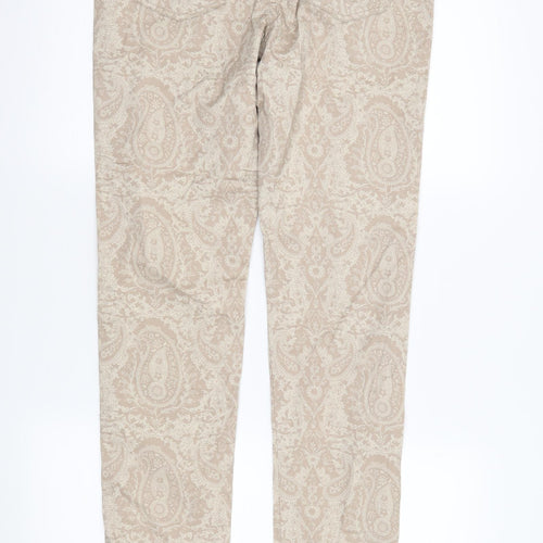 Papaya Womens Beige Paisley Denim Skinny Jeans Size 8 L31 in