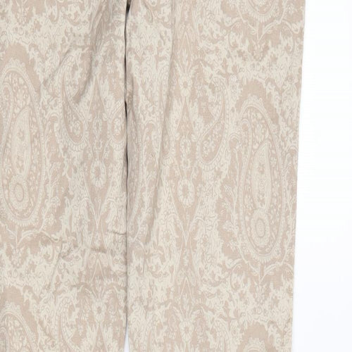 Papaya Womens Beige Paisley Denim Skinny Jeans Size 8 L31 in