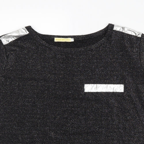 pink studio Womens Black   Basic T-Shirt Size L