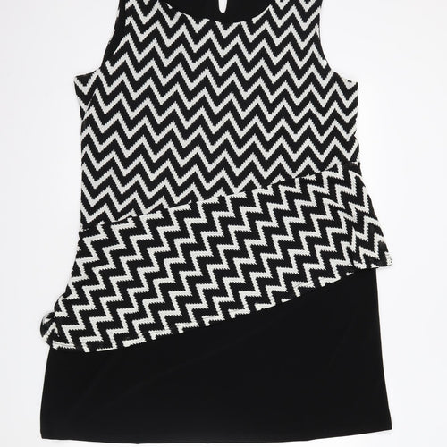 Klass Womens Black Herringbone  Basic Blouse Size 20