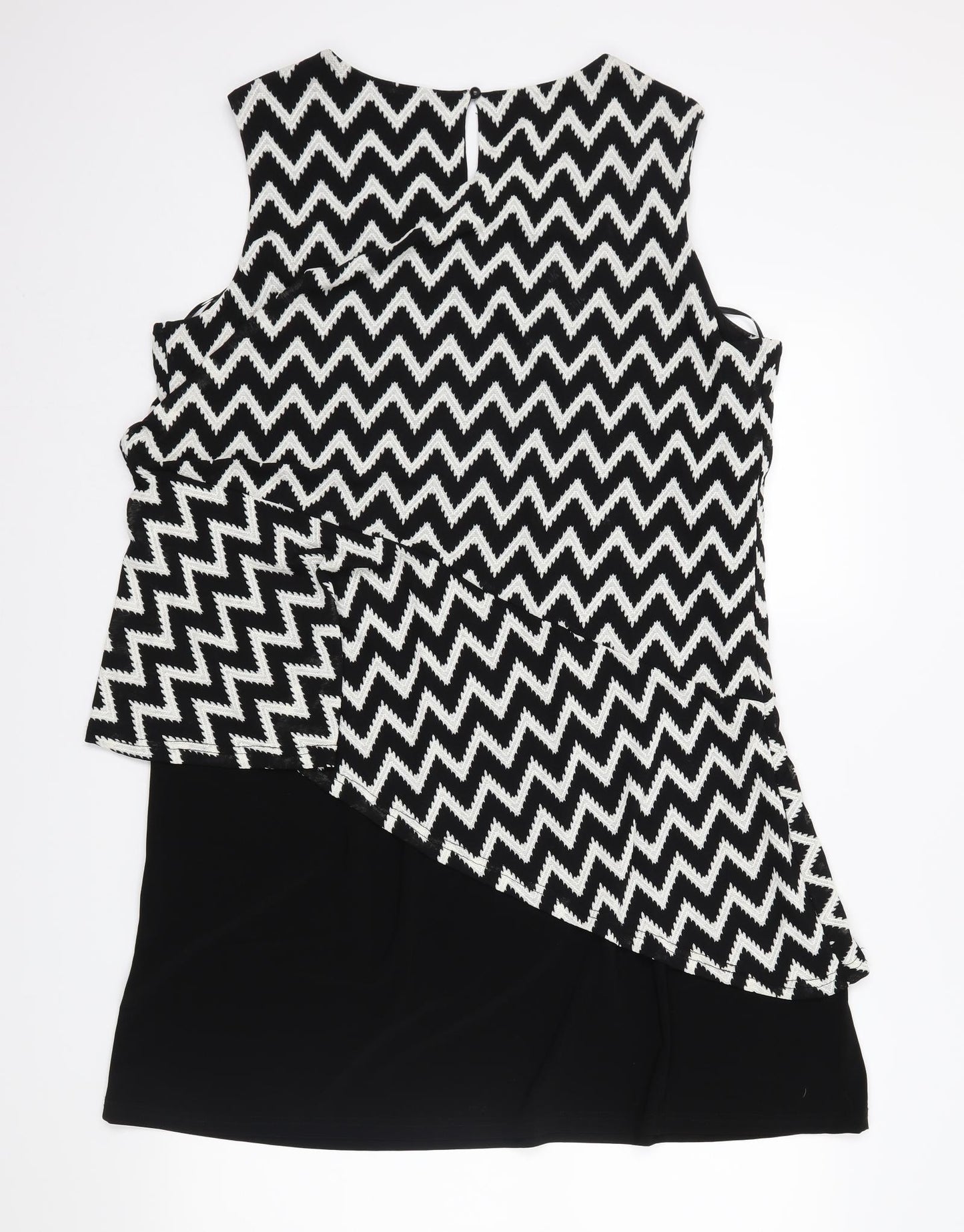 Klass Womens Black Herringbone  Basic Blouse Size 20